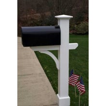 Classic "New Englander" Style Primed Western Red Cedar Mailbox Post (Assembled)
